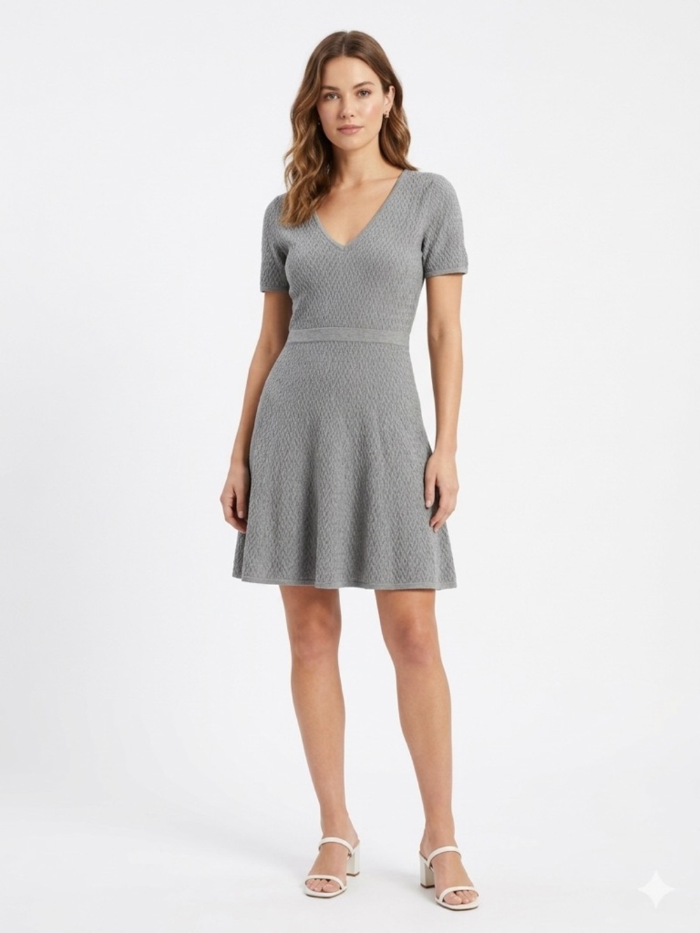 Trina Turk Laila Fit n Flare  Dress in Gray- large